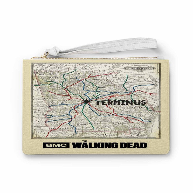 Zavstyle The Walking Dead Map Clutch Bag