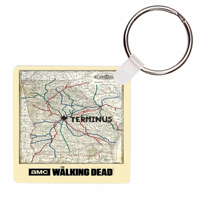 Zavstyle The Walking Dead Map Keychain