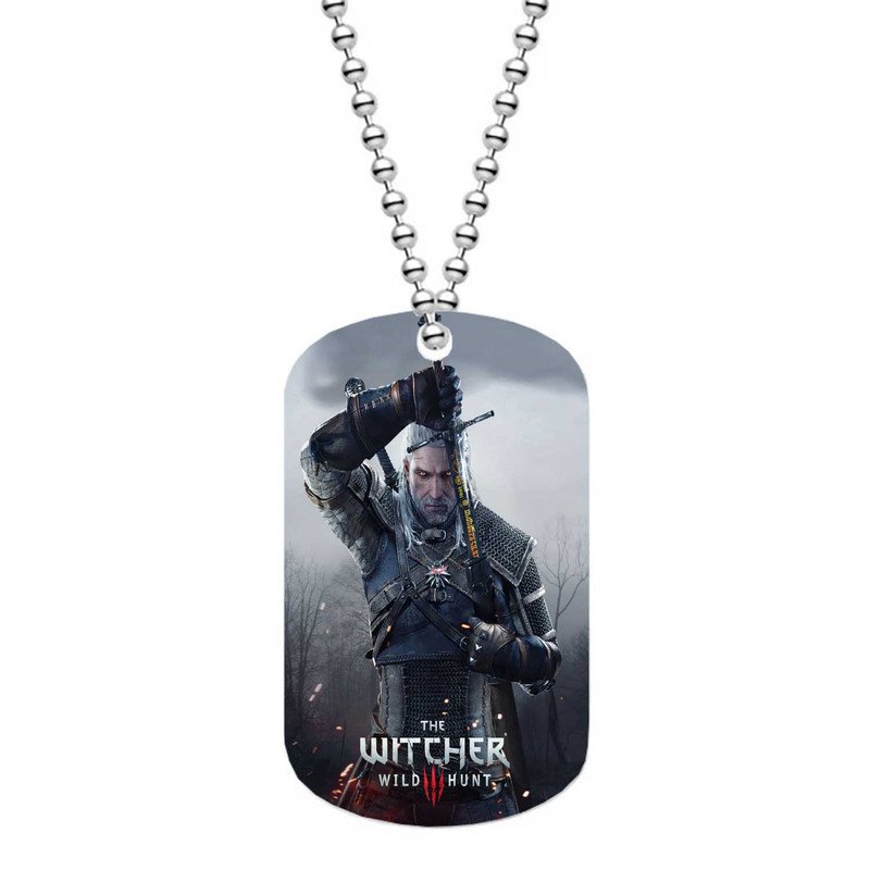 Zavstyle The Witcher 3 Wild Hunt Geralt Dog Tag Military Stainless Steel