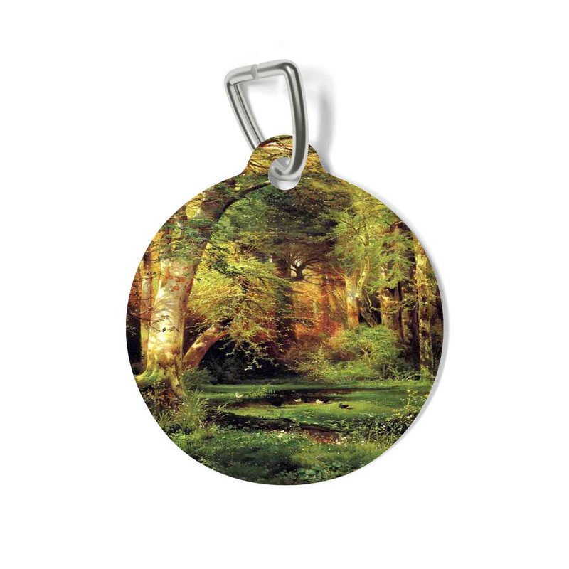 Zavstyle Thomas Moran Forest Scene Pet Tag