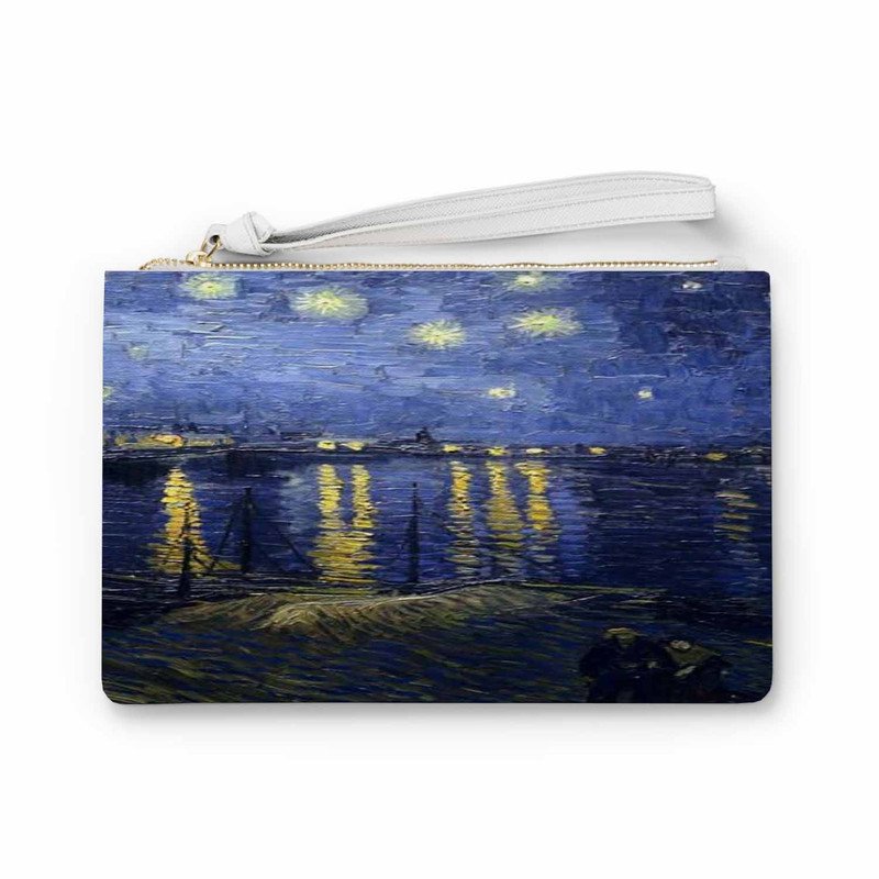 Zavstyle Vincent van Gogh Starry Night over the Rhone Clutch Bag