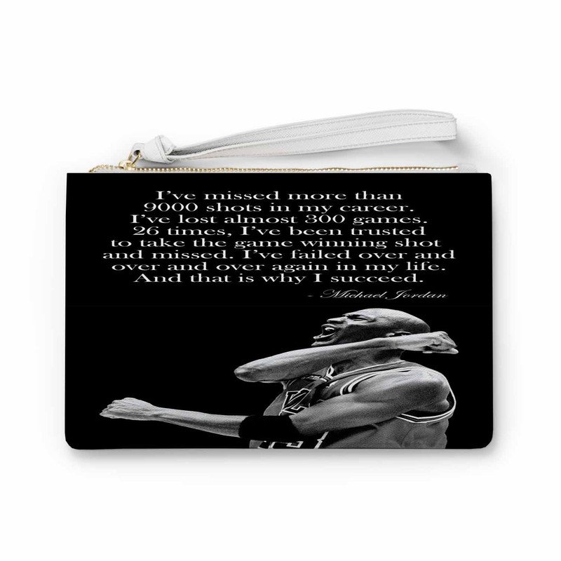 Zavstyle Why I Succeed Michael Jordan Quotes Clutch Bag