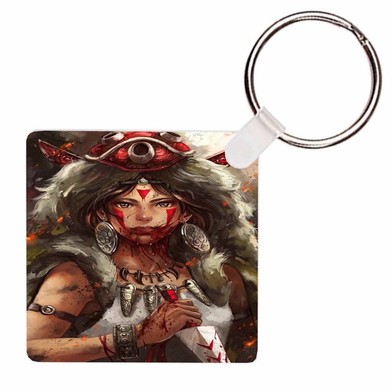 Zavstyle Wolf Warrior Mononoke Red Mask Keychain