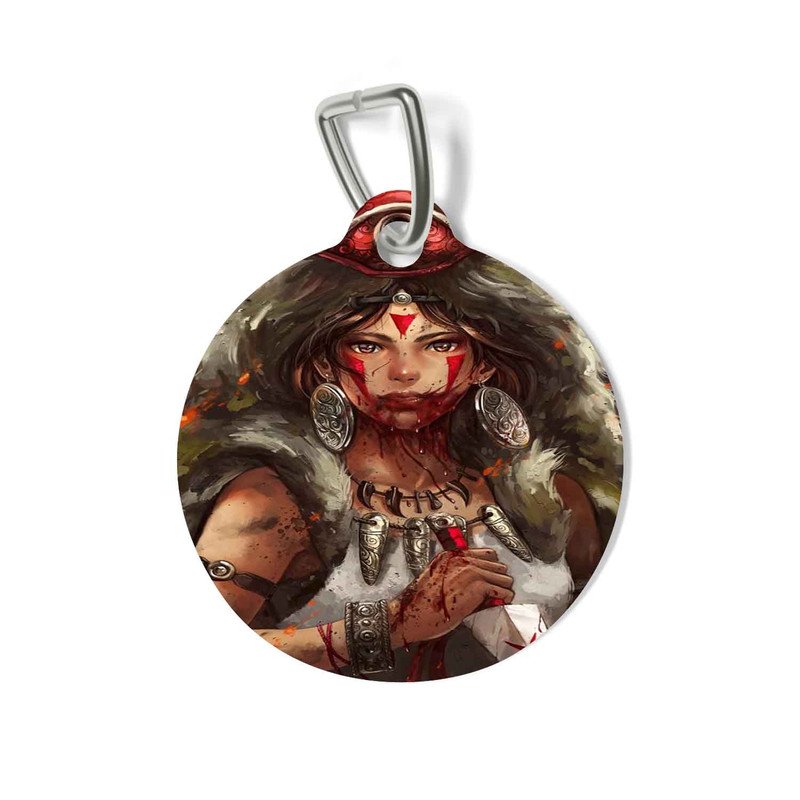 Zavstyle Wolf Warrior Mononoke Red Mask Pet Tag