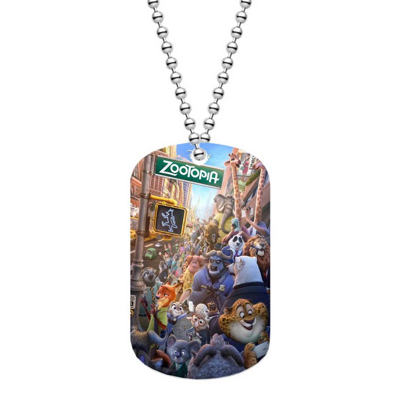 Zavstyle Zootopia Print Dog Tag Military Stainless Steel