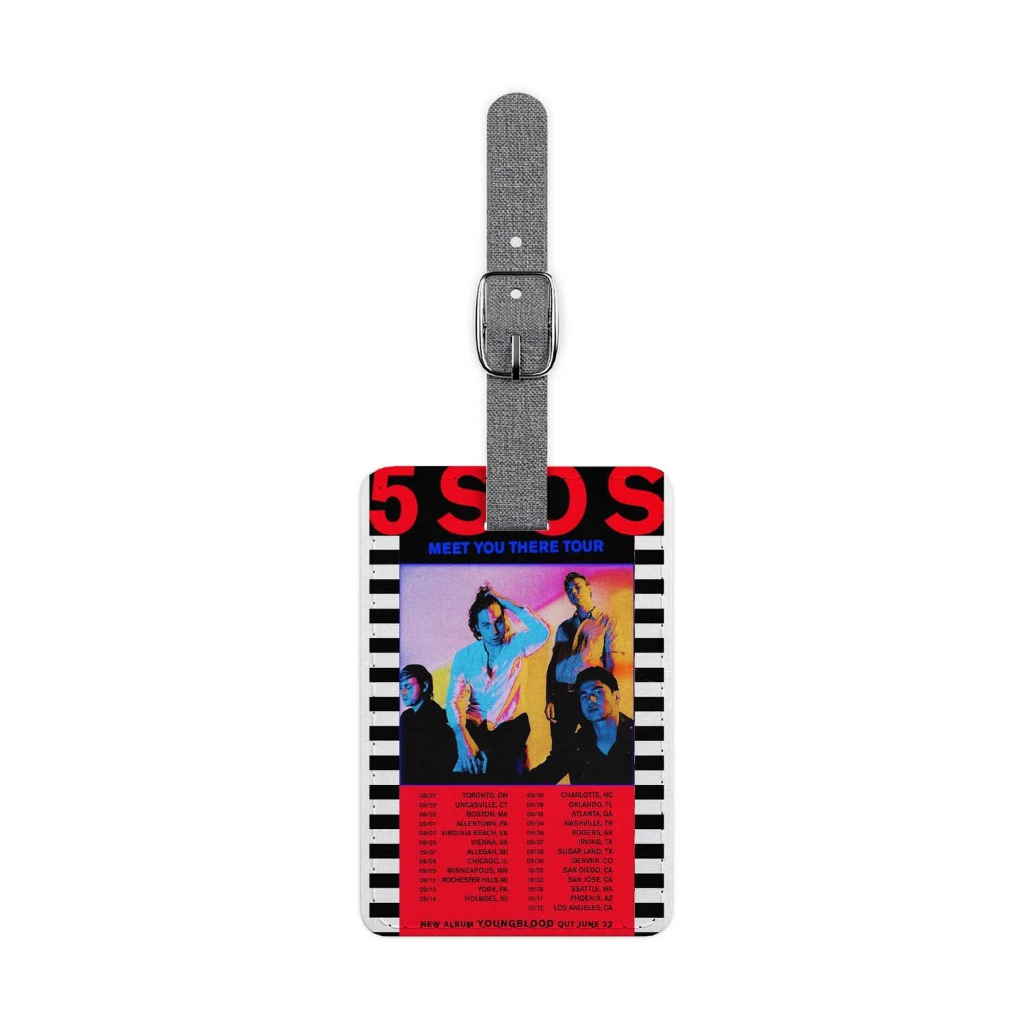 Zavstyle 5SOS Meet You There Tour Luggage Tag Polyester Saffiano