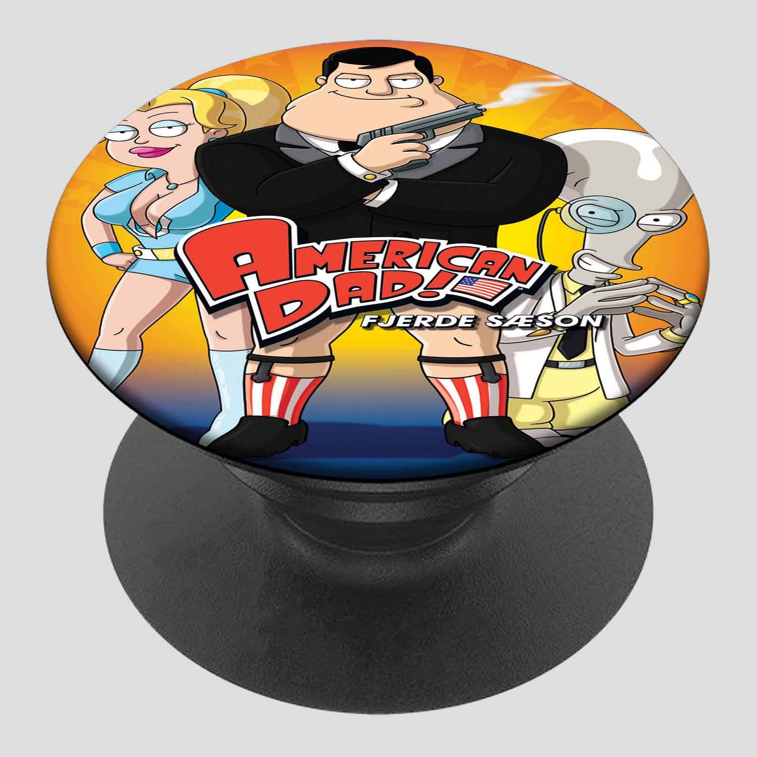 Zavstyle American Dad With Gun Pop able Phone Stands Phone Grip
