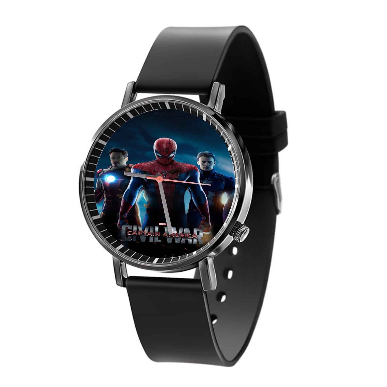 Zavstyle Captain America Civil War with Spiderman Quartz Watch With Gift Box