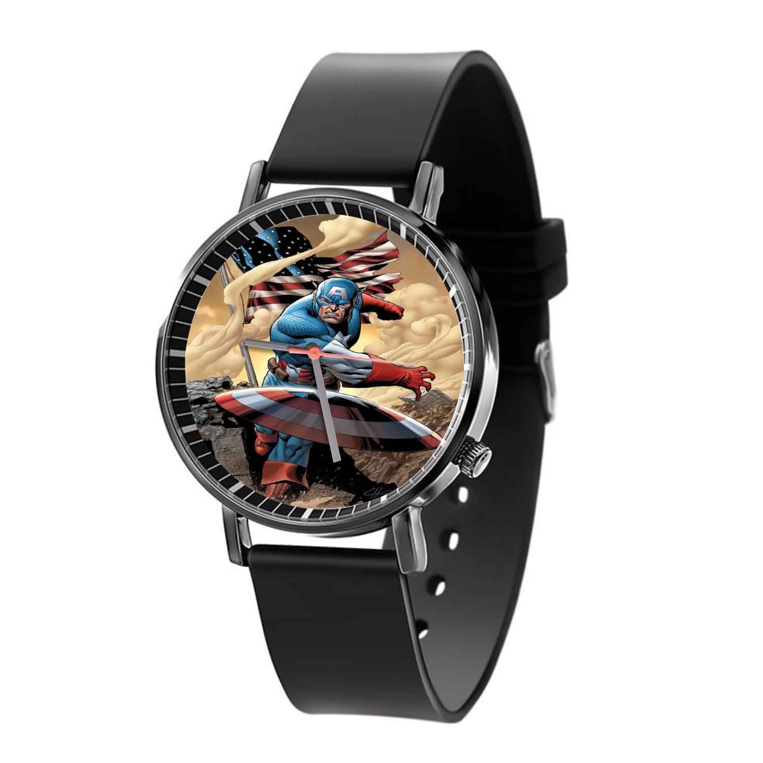 Zavstyle Captain America Marvel Quartz Watch With Gift Box