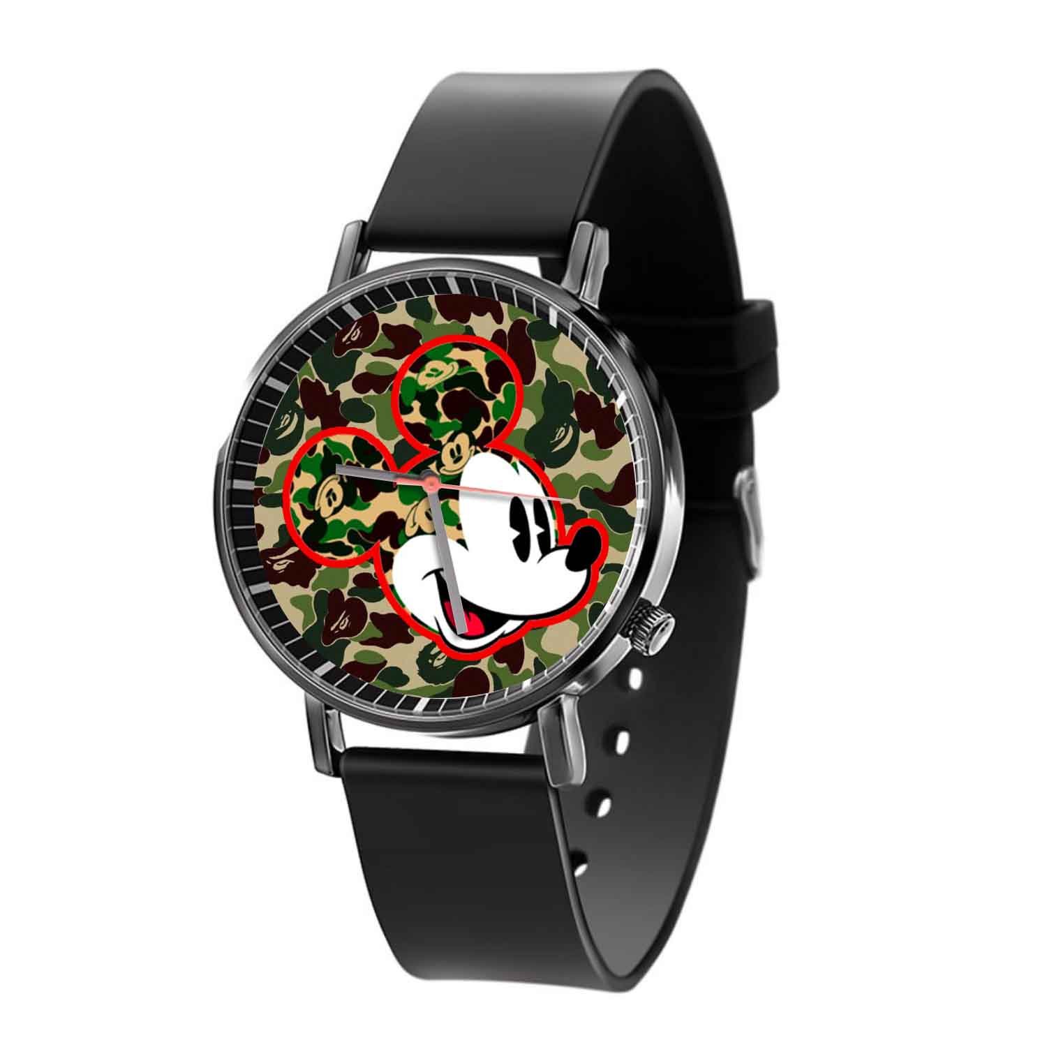 Zavstyle Mickey Mouse Bape Quartz Watch With Gift Box