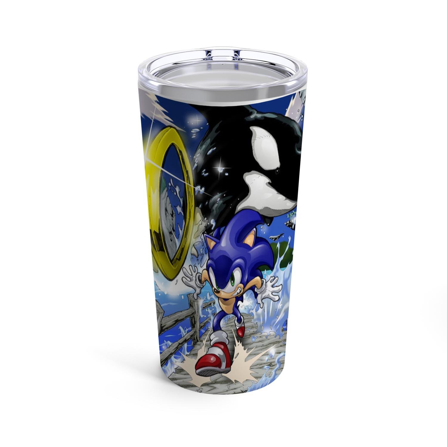 Zavstyle Sonic The Hedgehog Print Tumbler Stainless Steel 20oz