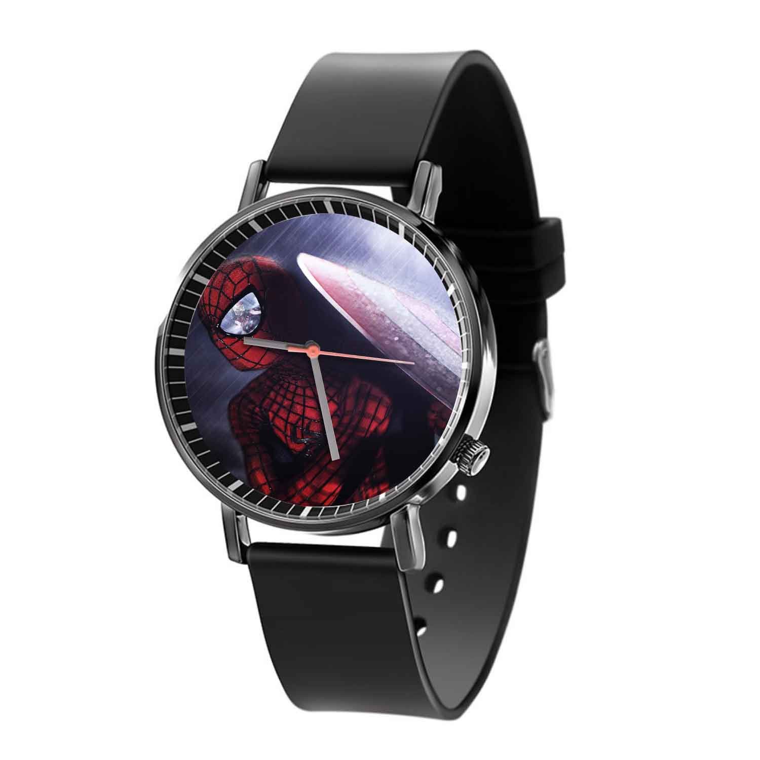 Zavstyle Spiderman With Captain America Shield Quartz Watch With Gift Box