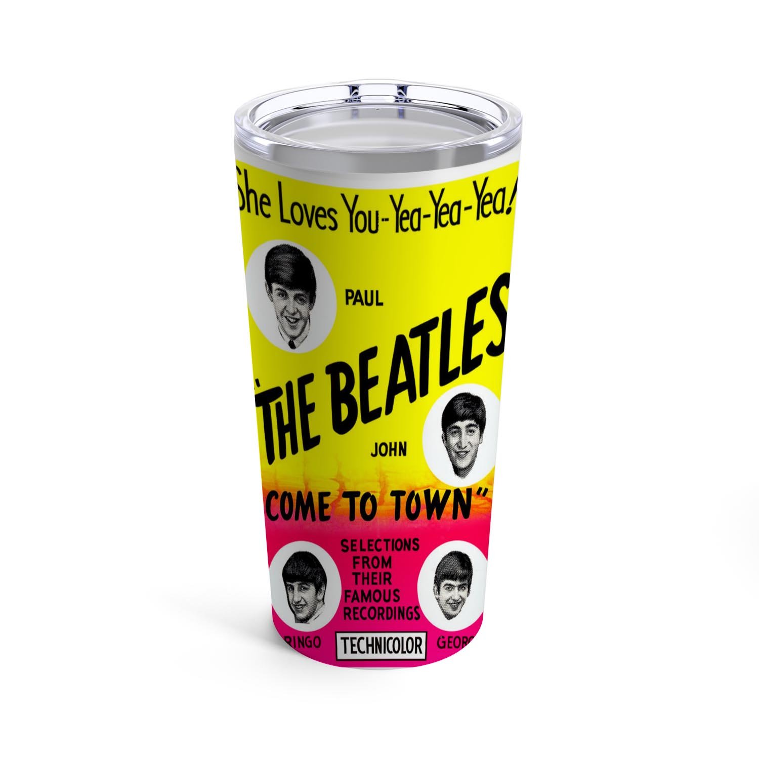 Zavstyle The Beatles Come To Town Tumbler Stainless Steel 20oz