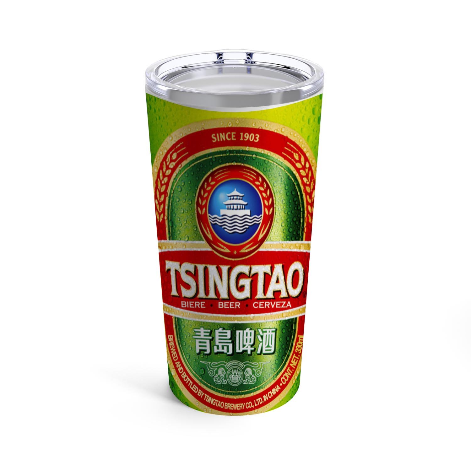 Zavstyle Tsingtao Beer Tumbler Stainless Steel 20oz