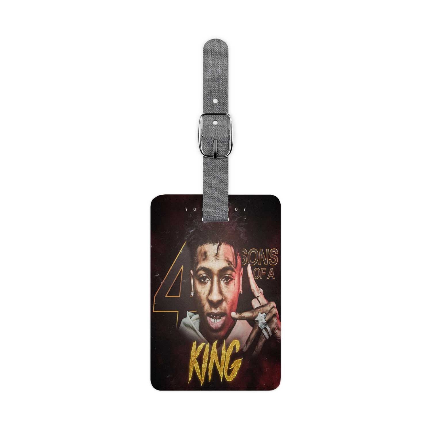 Zavstyle Youngboy Never Broke Again 4 Sons of a King Luggage Tag Polyester Saffiano